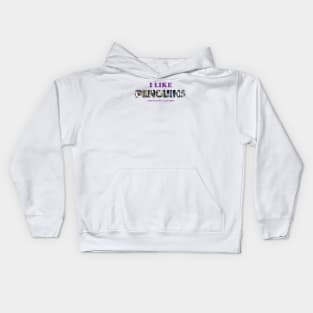 I like penguins and maybe 3 people Kids Hoodie